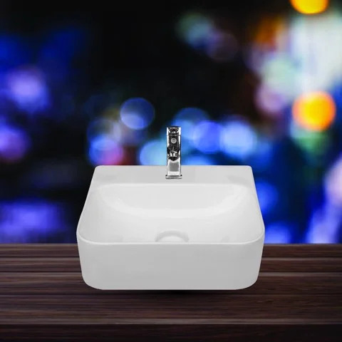 Chậu RM DUGI vuông đặt bàn, vòi cắm trên chậu DC033 ( KT 440*400*140mm)