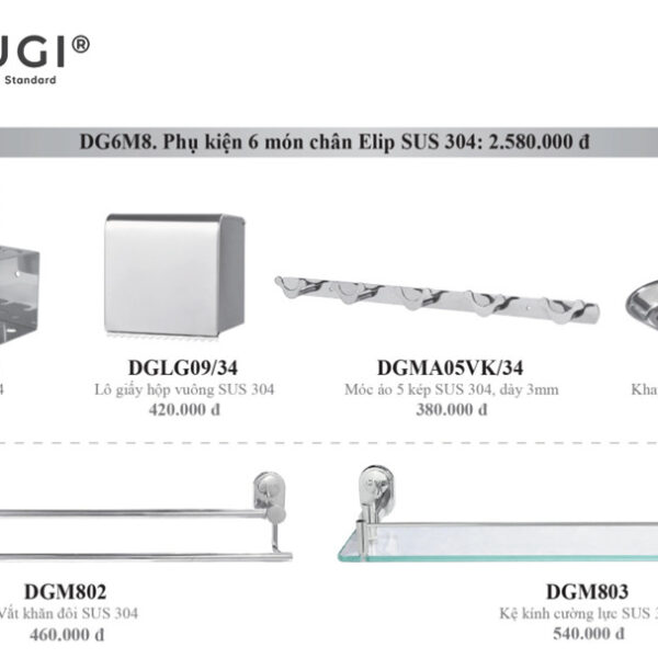 Phụ kiện 6 món cao cấp VK6M8 (kệ cốc đôi)