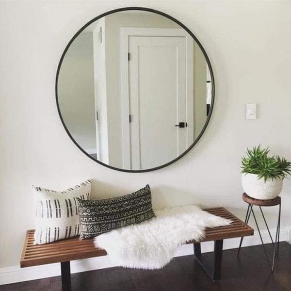 Gương tròn viền đen Dugi 60cm