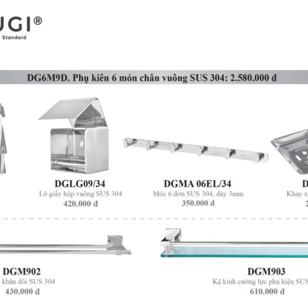 Phụ kiện 6 món cao cấp DG6M9 ( kệ cốc đơn)