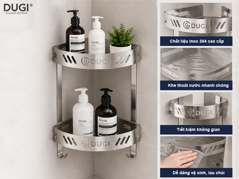 Chọn kệ góc inox phù hợp với không gian