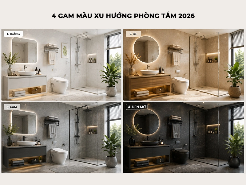 4 gam màu xu hướng nhất 2026 hiện nay