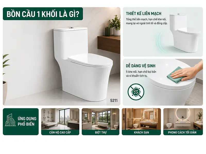 Bồn Cầu 1 Khối Hay 2 Khối