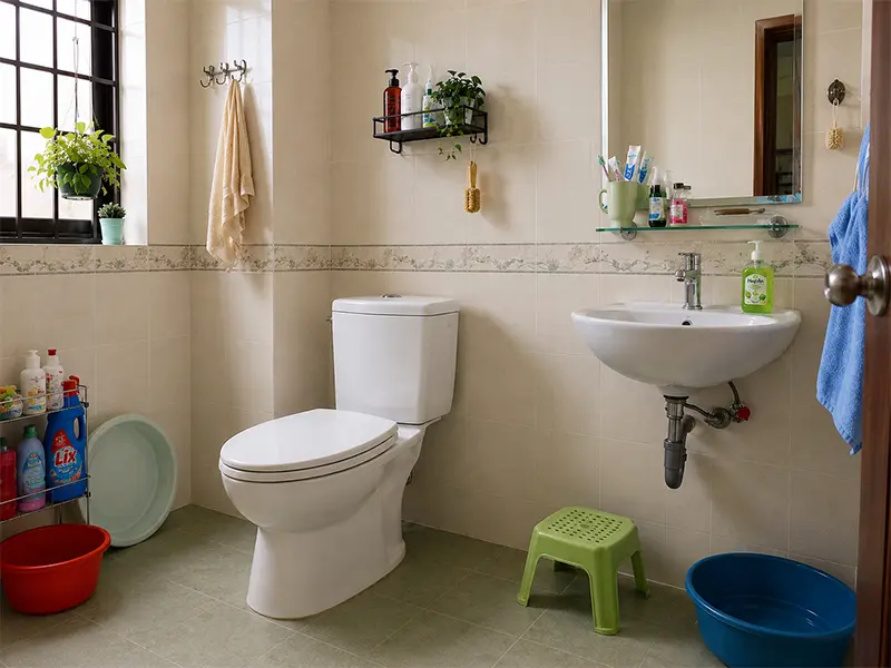 Bồn cầu 2 khối thiết kế két rời, phù hợp cho ngôi nhà Việt