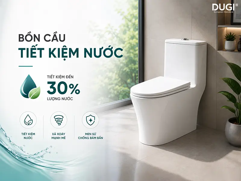 Bồn cầu với công nghệ xả xoáy và tiết kiệm nước