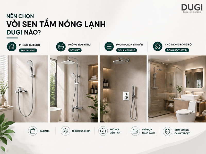 Chọn vòi sen tắm nóng lạnh phù hợp