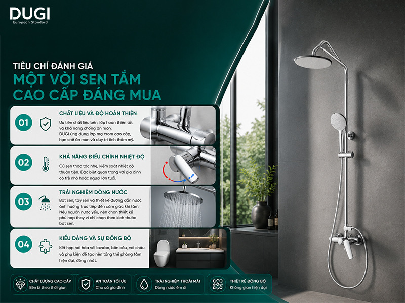 Tiêu Chí Đánh Giá Một Vòi Sen Tắm Cao Cấp Đáng Mua