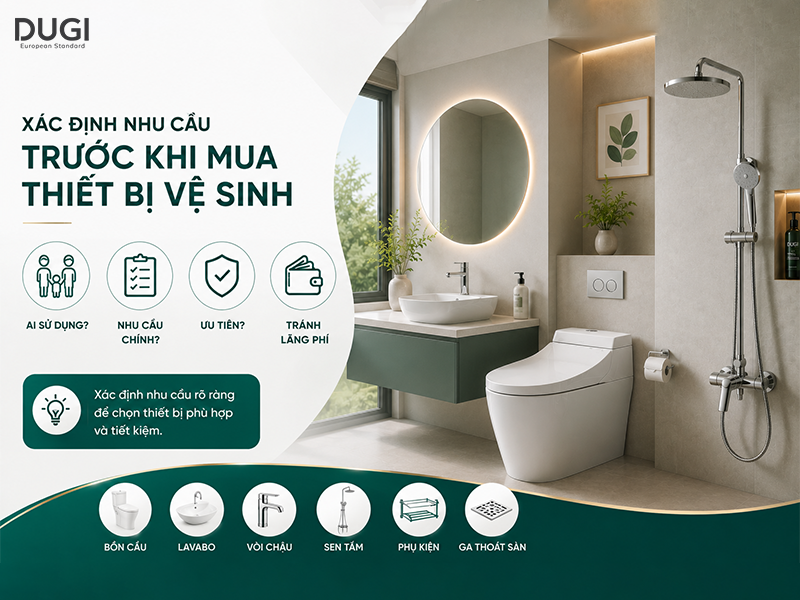 Xác định nhu cầu trước khi mua thiết bị vệ sinh