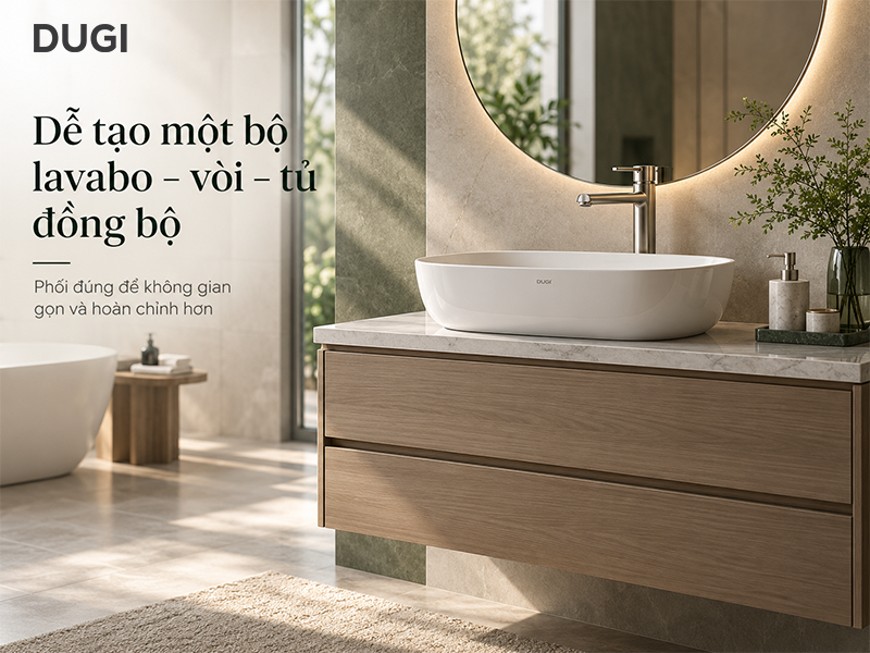 Dễ tạo một bộ lavabo đồng bộ