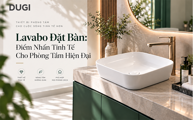 Lavabo đặt bàn: điểm nhấn tinh tế cho phòng tắm hiện đại