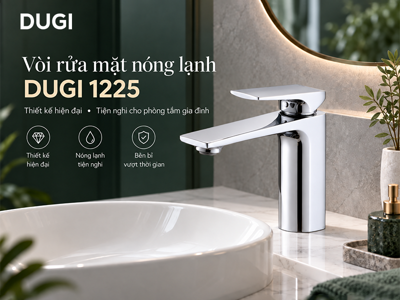 Vòi rửa mặt nóng lạnh dugi 1225