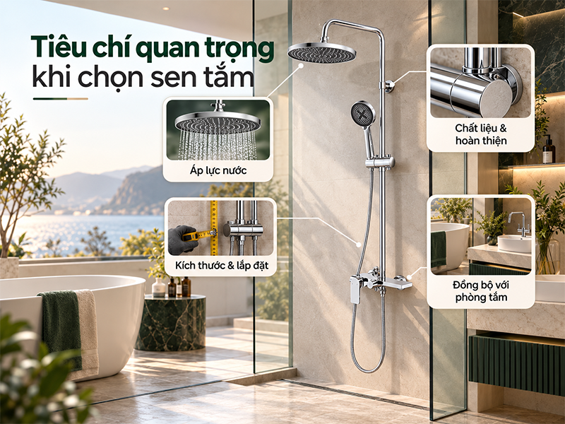 Tiêu chí quan trọng khi chọn sen tắm