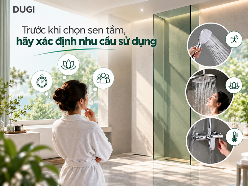 Xác định nhu cầu sử dụng trước khi chọn sen tắm